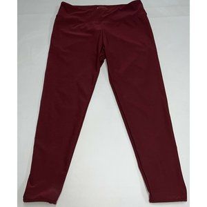 Bally Total Fitness Womens Leggings Size M  Burgundy Maroon Wine Athletic Crop